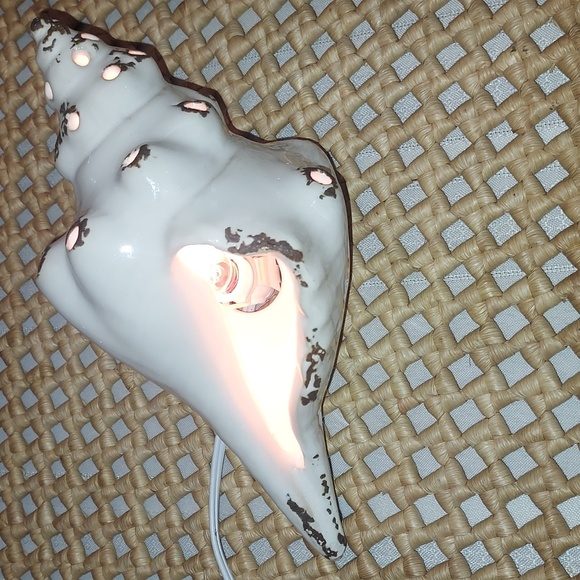 Ceramic  Nautical Conch shell light Vtg - Picture 2 of 12